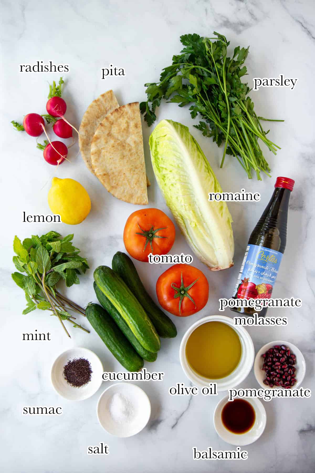 GR Stories | Fattoush salad ingredients labeled